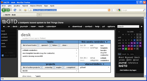 tbGTD, sistema GTD portable